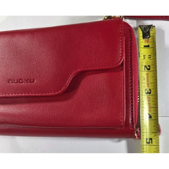 Nuoku Red Wristlet Wallet Purse Zipper Card Slots career party office - Picture 6 of 6